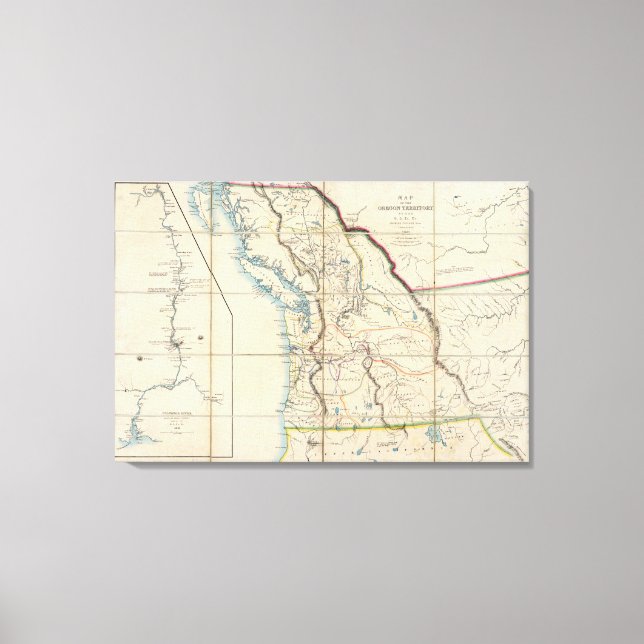 Toile Carte du territoire de l'Oregon (Recto)