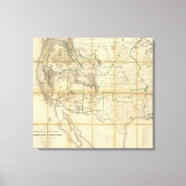 Toile Carte Du Territoire Des États-Unis (Recto)