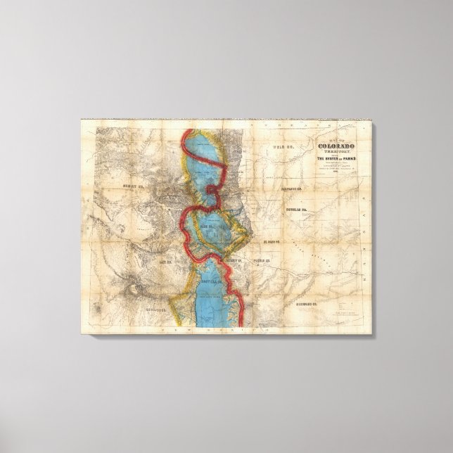 Toile Carte du territoire du Colorado (Recto)