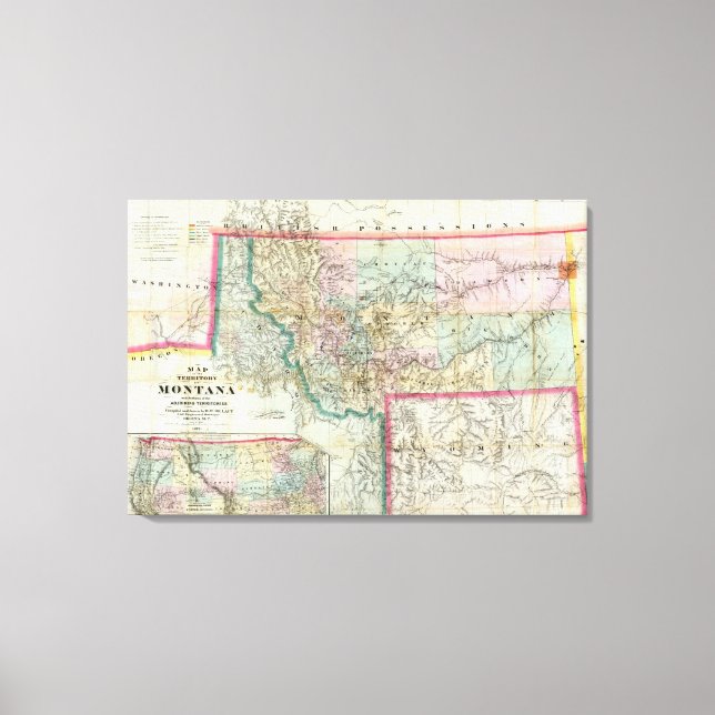 Toile Carte Du Territoire Du Montana (Recto)