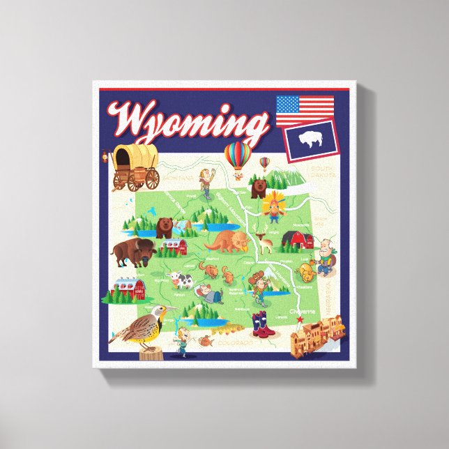 Toile Carte du Wyoming (Recto)