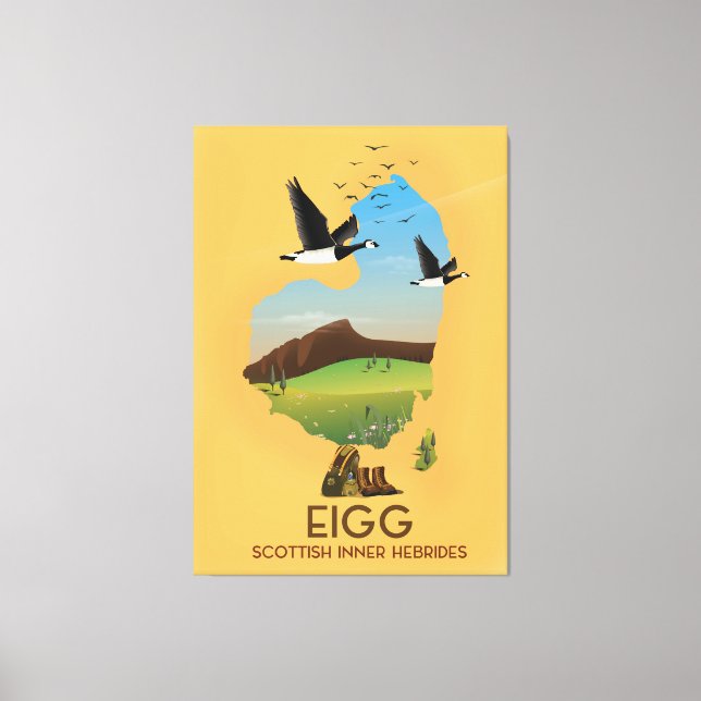 Toile Carte Eigg Scottish Inner Hebrides (Recto)