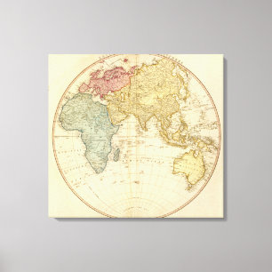 Toile Carte est d'hémisphère
