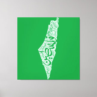 Toile Carte et drapeau de la Palestine libre فلسطين