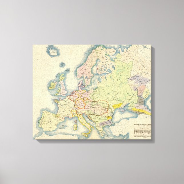Toile Carte ethnographique de l'Europe (Recto)