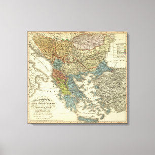 Toile Carte ethnographique d'empire de tabouret
