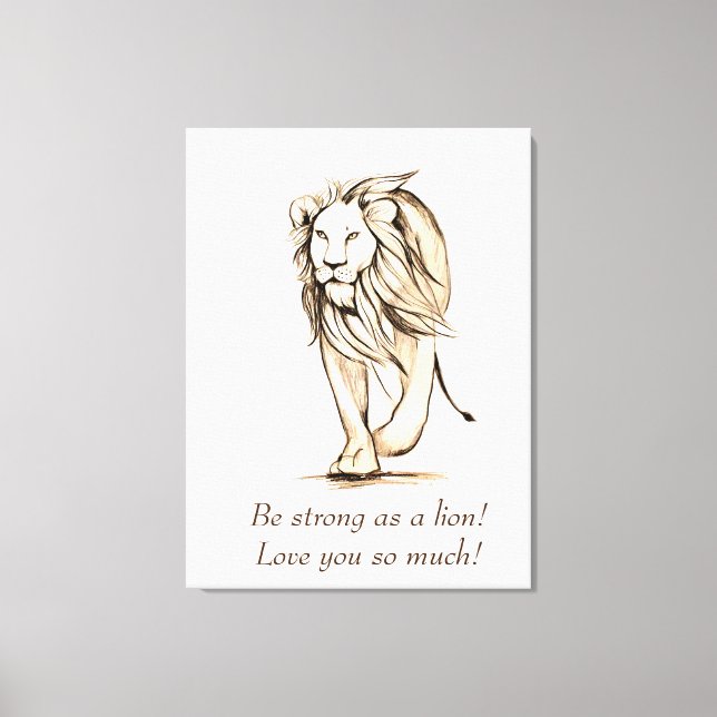 Toile Carte forte comme un lion (Recto)