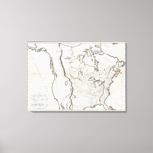 Toile Carte générale de l'Amérique du Nord (Recto)