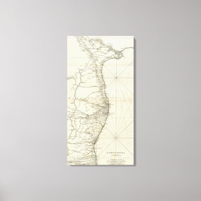 Toile Carte géographique de l'Inde (Recto)
