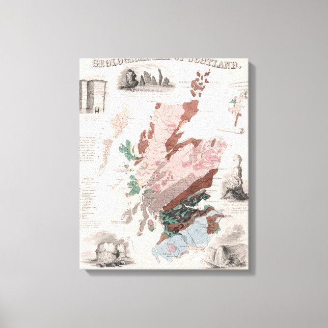 Toile Carte géologique de l'Écosse (Recto)