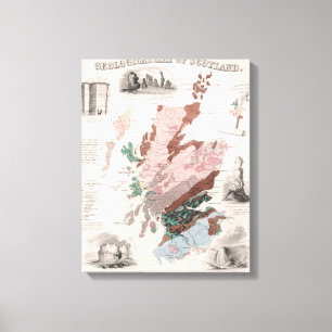Toile Carte géologique de l'Ecosse