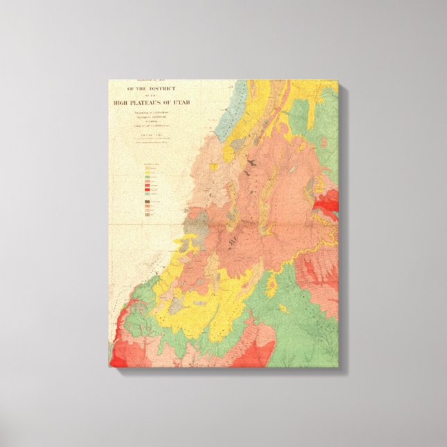 Toile Carte géologique de l'Utah (Recto)