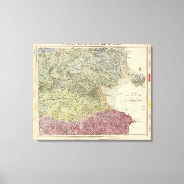 Toile Carte géologique Dublin (Recto)