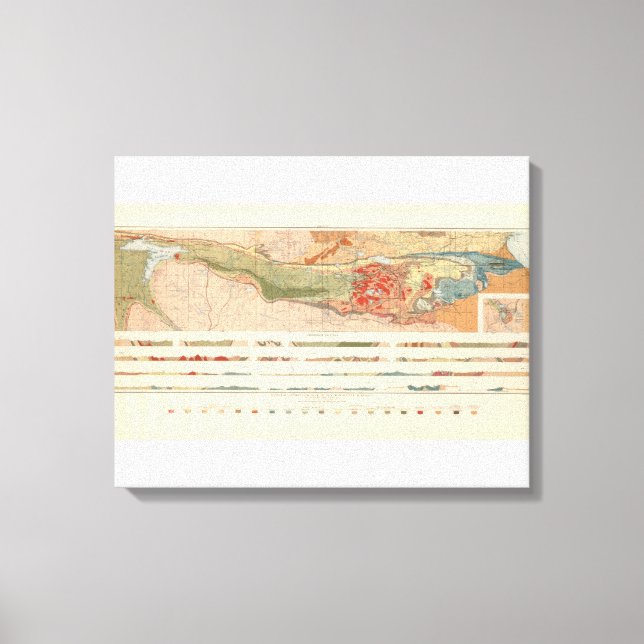 Toile Carte géologique générale du district de Marquette (Recto)