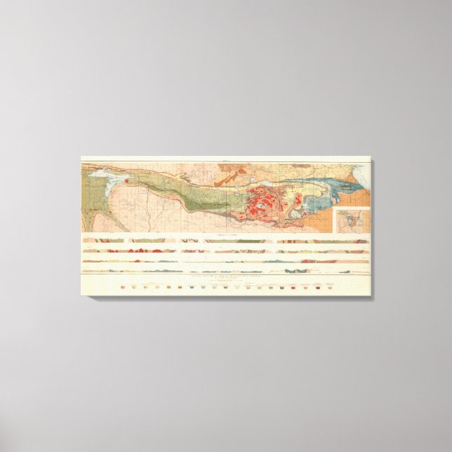 Toile Carte géologique générale du district de Marquette (Recto)