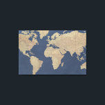 Toile Carte Gold et Blue World<br><div class="desc">Carte du monde or et bleu. Artiste : Studio W. Numéro d'image : 147384GG.</div>