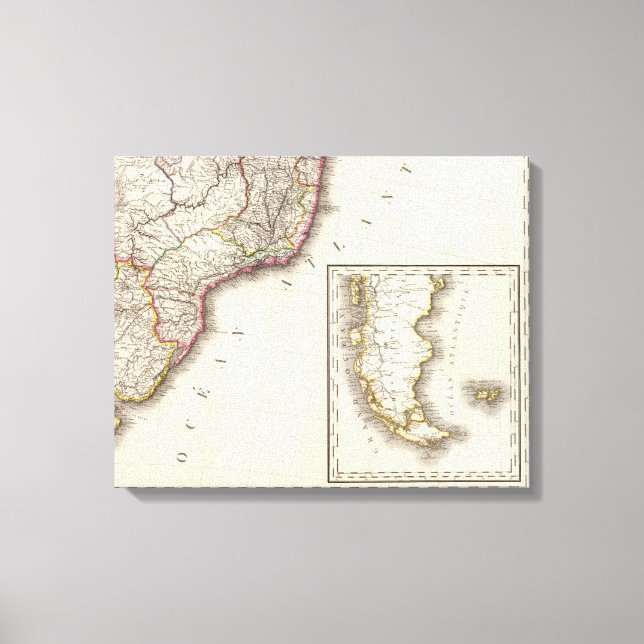 Toile Carte gravée de l'Argentine et du Chili (Recto)