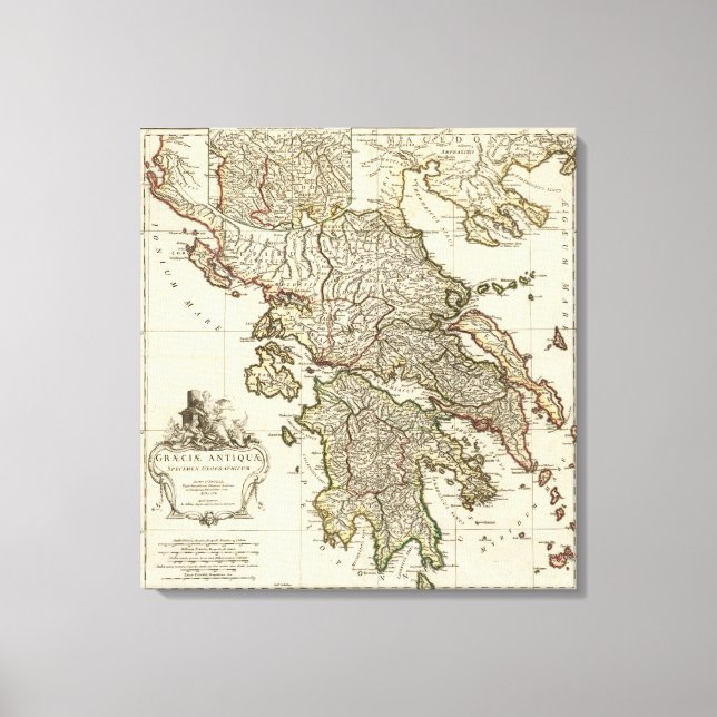 Toile Carte grecque antique (Recto)