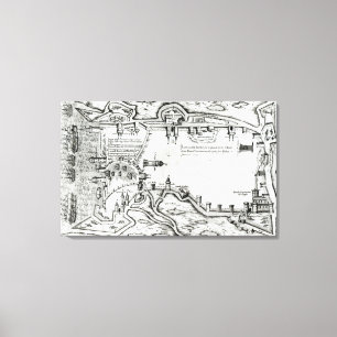 Toile Carte illustrant La Rochelle occupé