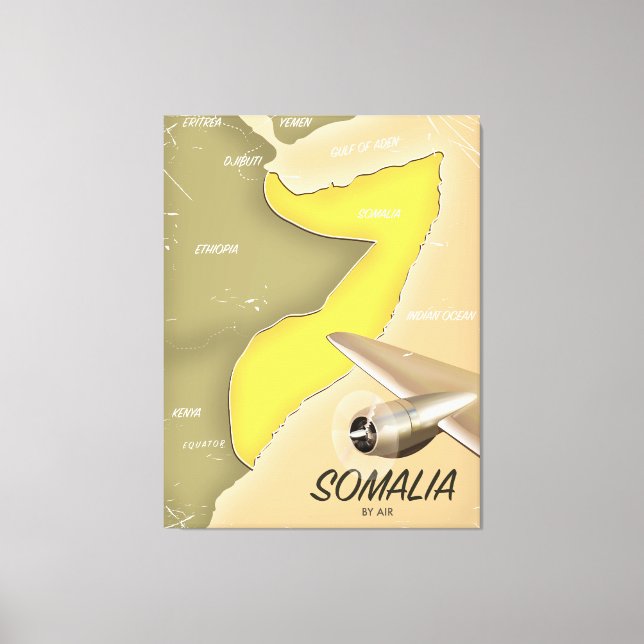 Toile carte illustrée de la Somalie (Recto)
