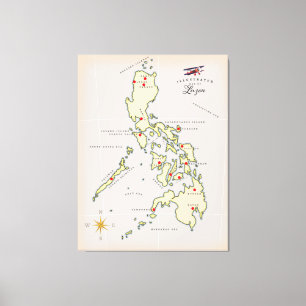 Toile Carte illustrée de Luzon Philippines