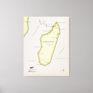 Toile Carte illustrée de Madagascar