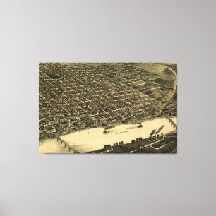 Toile Carte imagée vintage de Little Rock (1887)