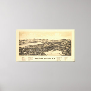 Toile Carte imagée vintage de Meredith NH (1899)