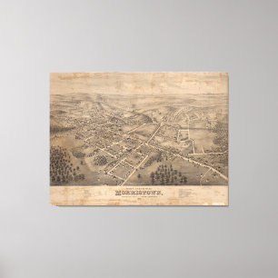 Toile Carte imagée vintage de Morristown NJ (1876)