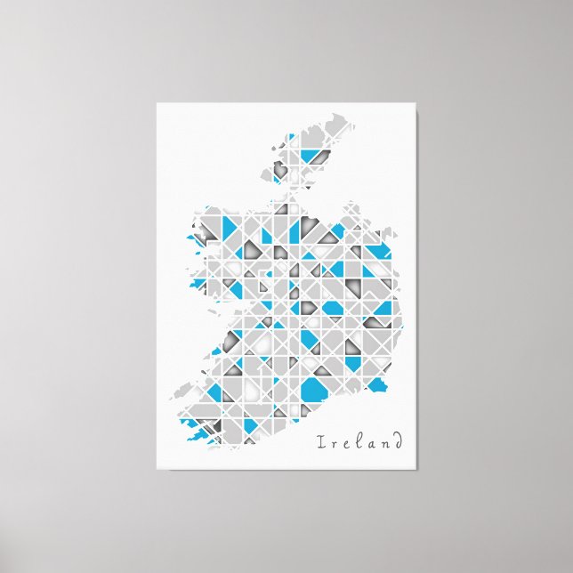 Toile Carte Irlande| Crystal Diamond Style Artwork (Recto)