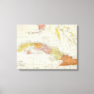 Toile CARTE : Le CUBA, 1900