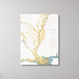 TOILE CARTE : LE FLEUVE MISSISSIPPI, 1861