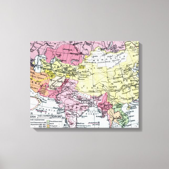TOILE CARTE : L'EUROPE EN ASIE (Recto)