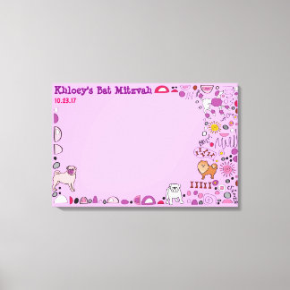 Toile Carte mémoire Doggy Dog Canvas Bat mitzvah Connexi