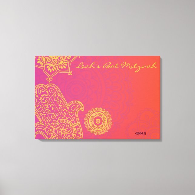 Toile Carte mémoire Hemsa Canvas Bat mitzvah Connexion (Recto)