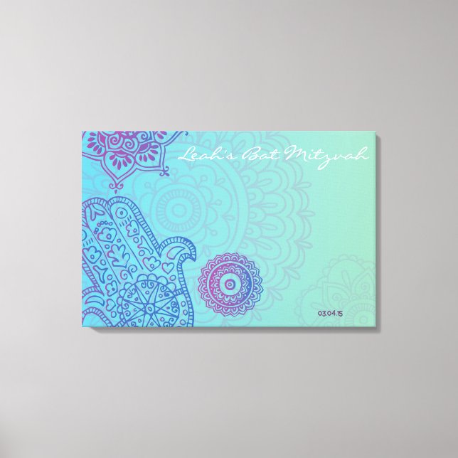 Toile Carte mémoire Hemsa Canvas Bat mitzvah Connexion (Recto)