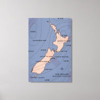 carte météo vintage de Nouvelle-Zélande
