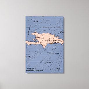 Toile Carte météorologique d'Hispaniola