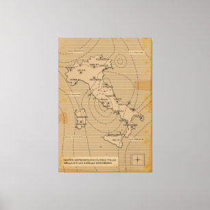 Toile Carte météorologique vintage de l'Italie, Scilly e