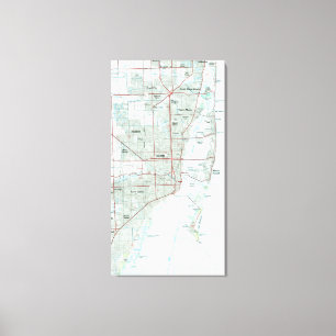 Toile Carte Miami Florida (1981)