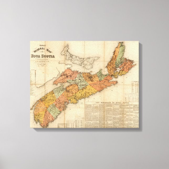 Toile Carte minérale de l'église de la Nouvelle-Écosse (Recto)