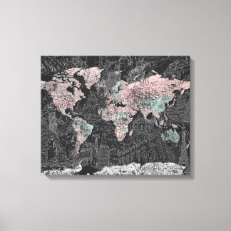 Toile carte mondiale