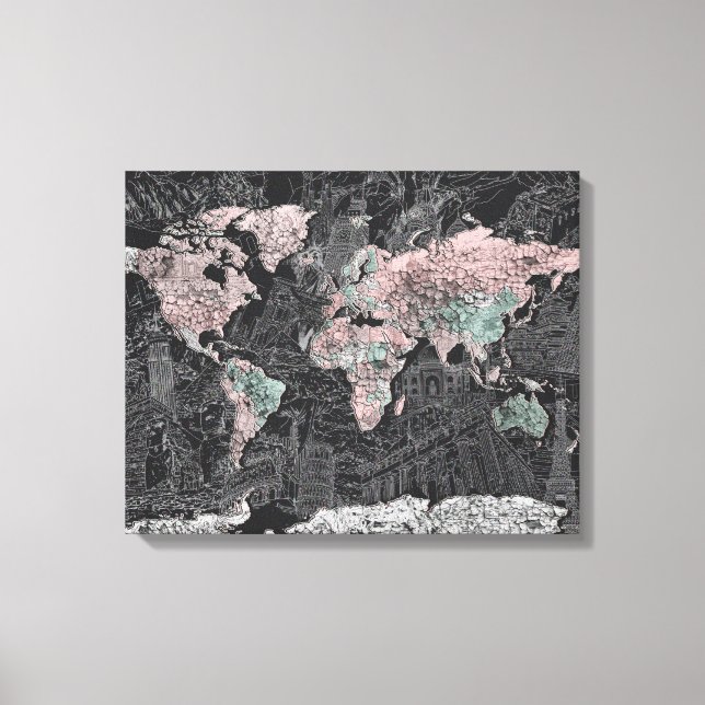 Toile carte mondiale (Recto)