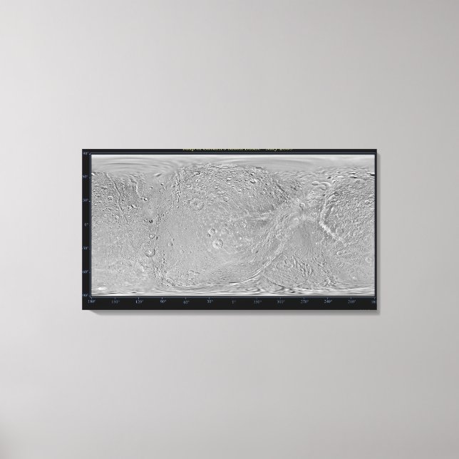 Toile Carte mondiale de la lune de Saturne Dione (Recto)