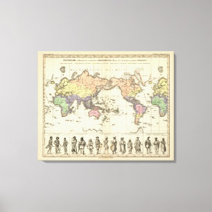 Toile Carte mondiale des styles vestimentaires