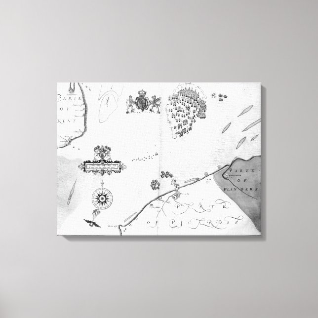 Toile Carte n° 10 montrant l'itinéraire de la flotte Arm (Recto)