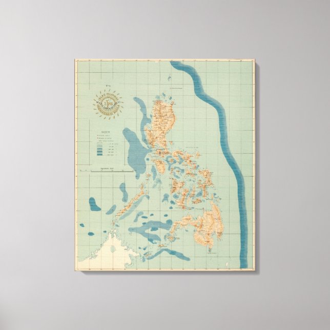 Toile Carte n° 4 orographique (Recto)