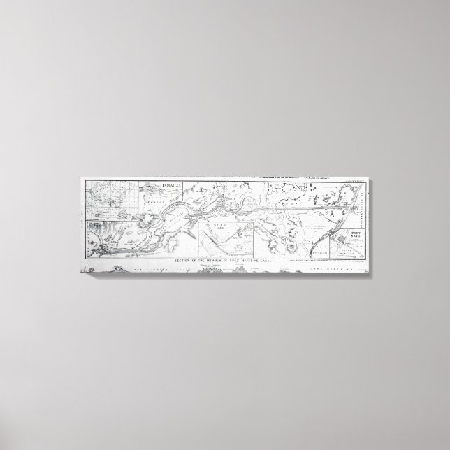 Toile Carte officielle du canal maritime de Suez par Wyl (Recto)