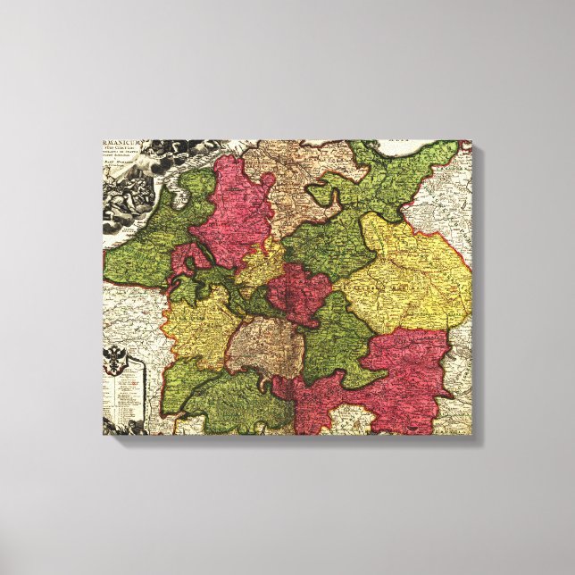 Toile Carte panoramique AllemagneAllemagne (Recto)