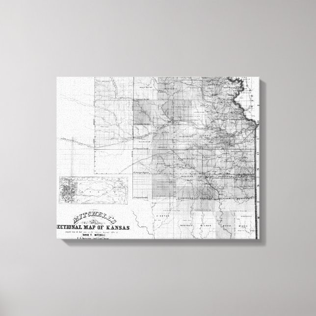 Toile Carte panoramique KansasKansas (Recto)